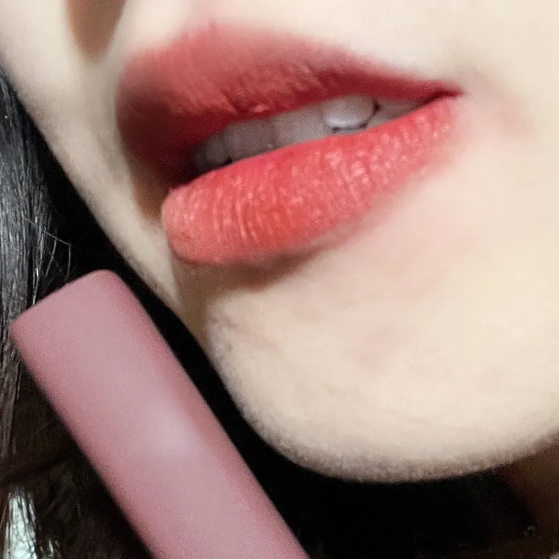 Saturated Velvet Mist Matte Thin Tube Lipstick - 06 Tipsy Milk Peach