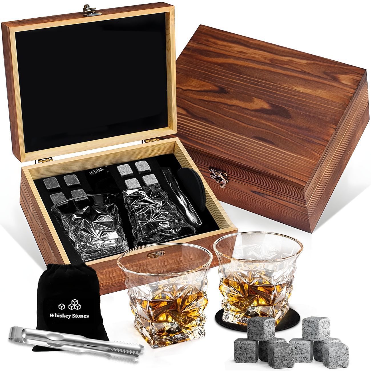 2Cup 8Stone Gift Box Granite Ice Stone Set