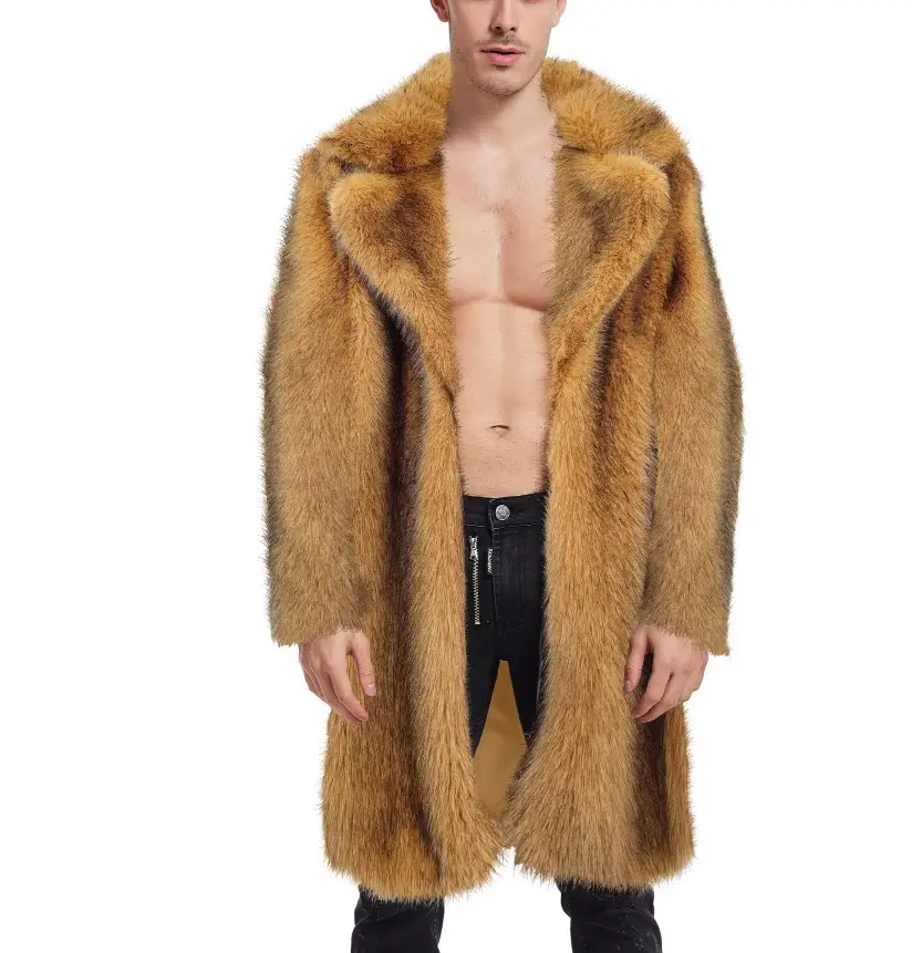 European And American Men's Artificial Fur Long