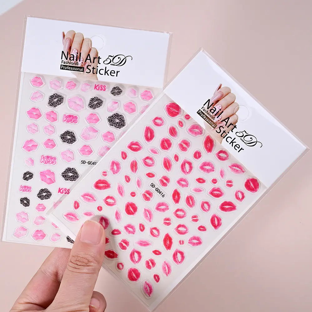 5D Embossed Nail Art Stickers