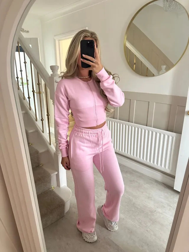 European And American Women's Clothing Autumn And Winter New Fashion Casual Suit Pink - Shop at LoveMi