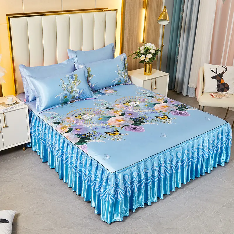 Sleeping Mat Viscose Fiber Bed Skirt Three-piece