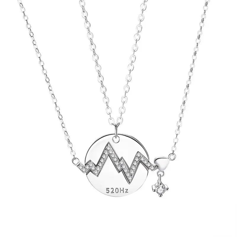 Hertz Couple Necklace Sterling Silver ECG Lock