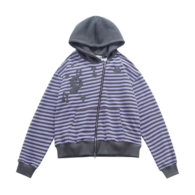 Autumn New American Retro Oblique Zipper Coat For Women Purple - Shop at LoveMi