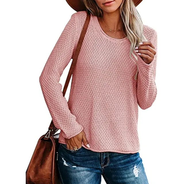 Loose Solid Color Knitted Bottoming Shirt For Women Pink - Shop at LoveMi