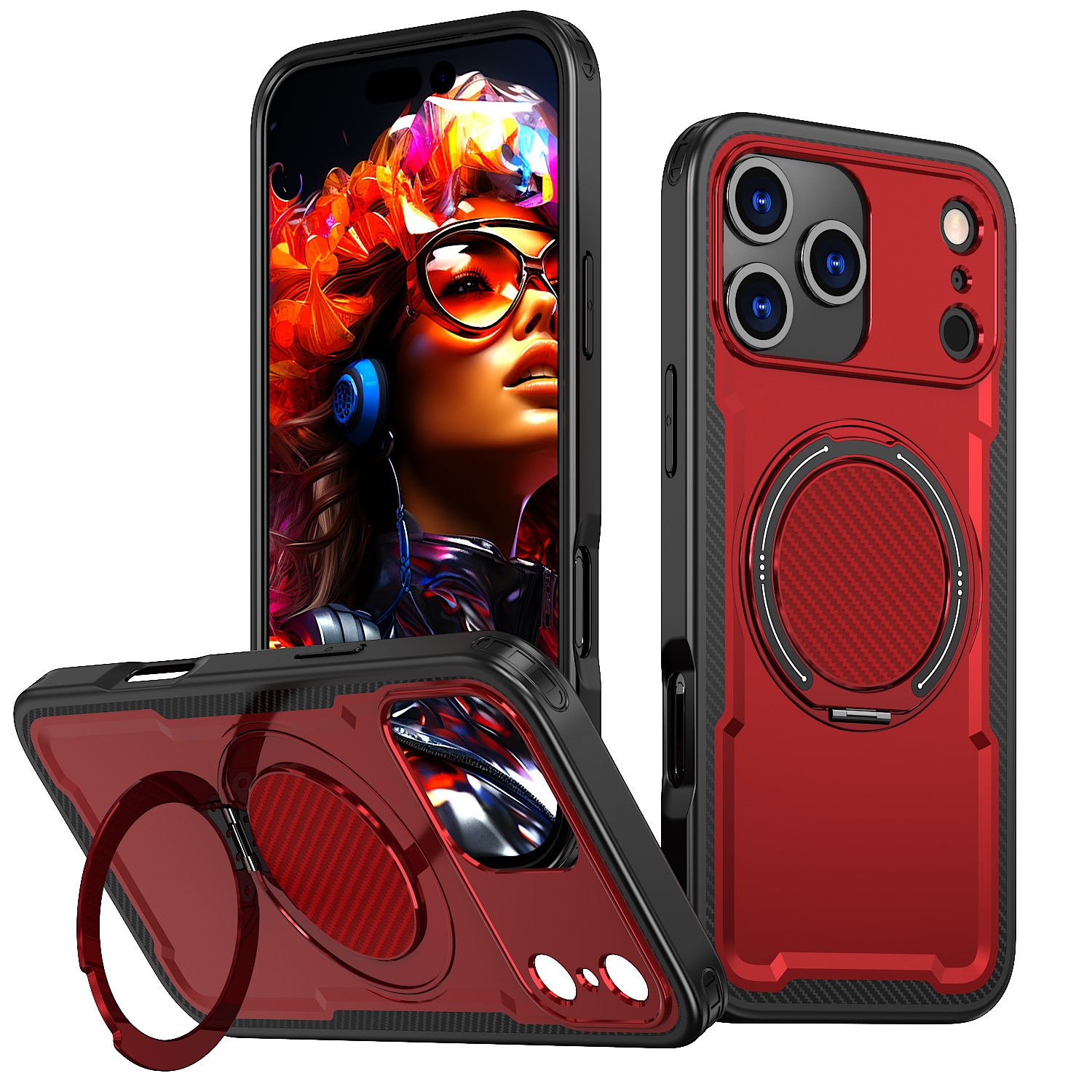 360-Degree Rotating Magnetic Phone Case With Damping Stand - Image 2