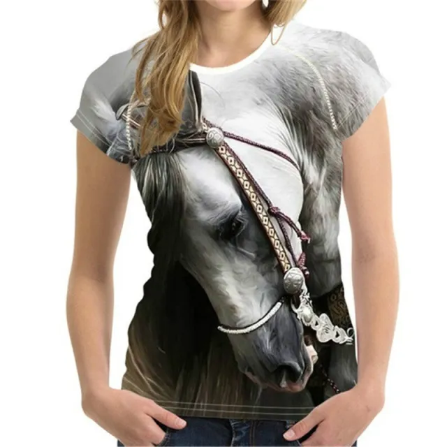 Urban Leisure Pullover Round Neck Digital Printing Short sleeved Casual T shirt W6 - Shop at LoveMi