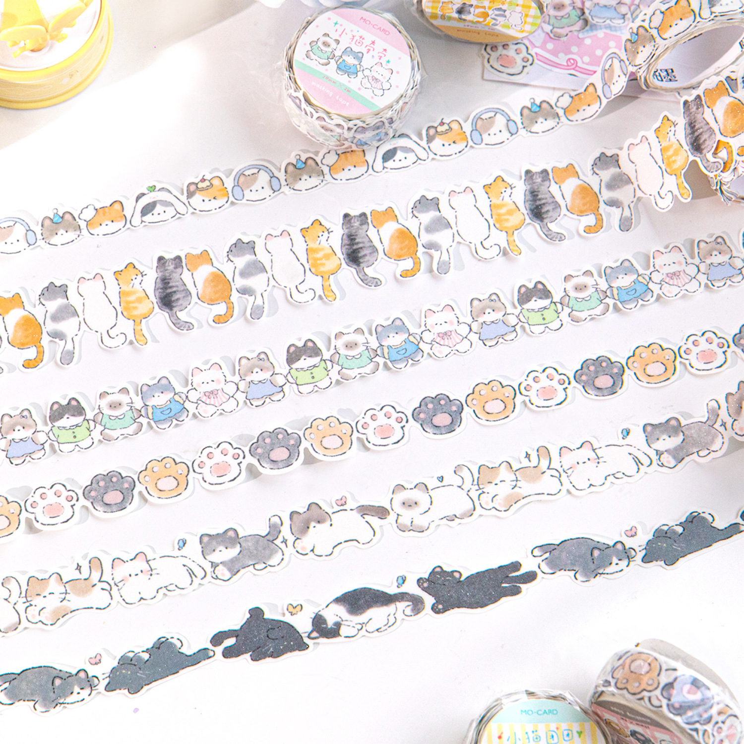 Cat Capsule Toy Series Cute Hand Drawn Illustration Journal Decoration Collage
