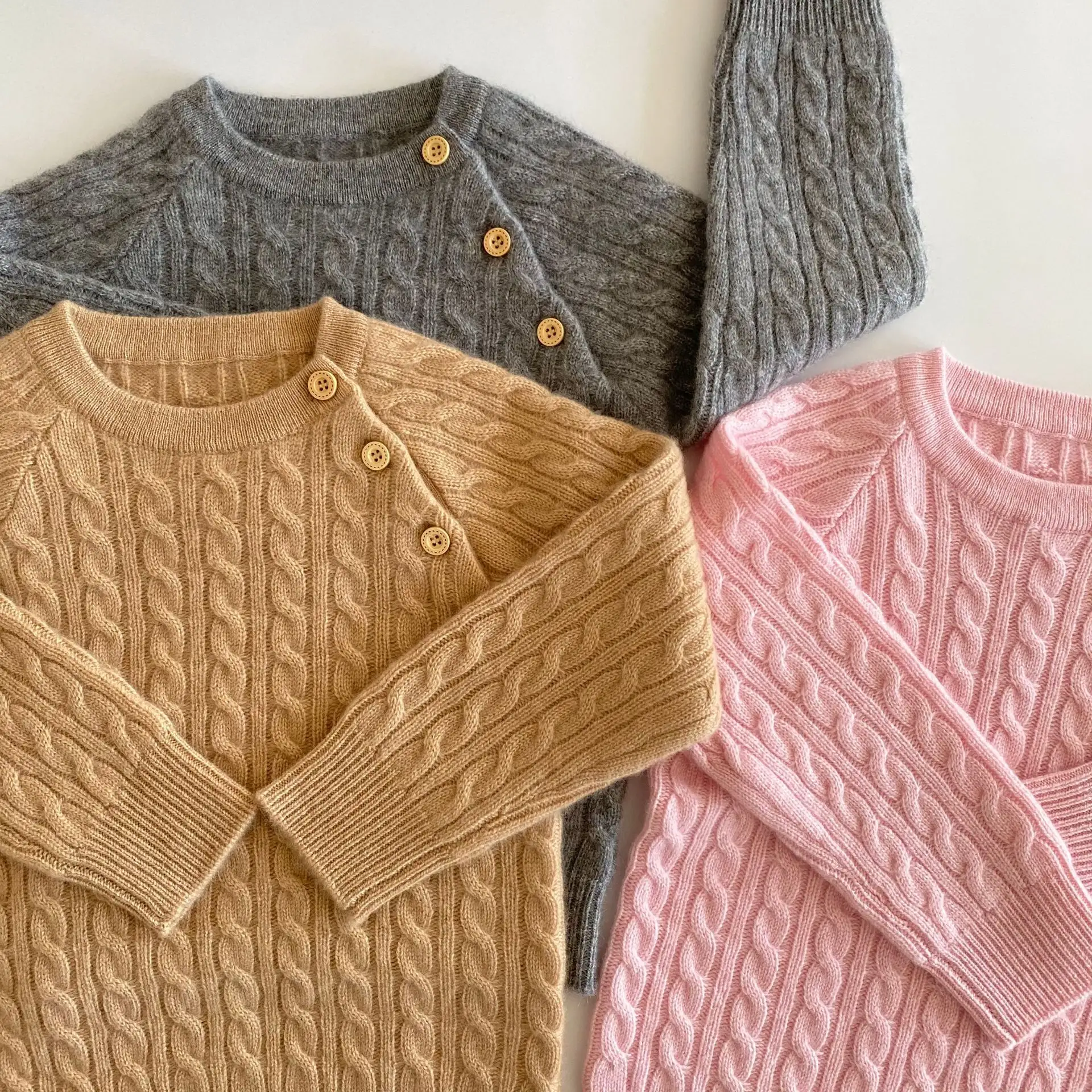 Children's Cashmere Sweater Crew Neck Pullover