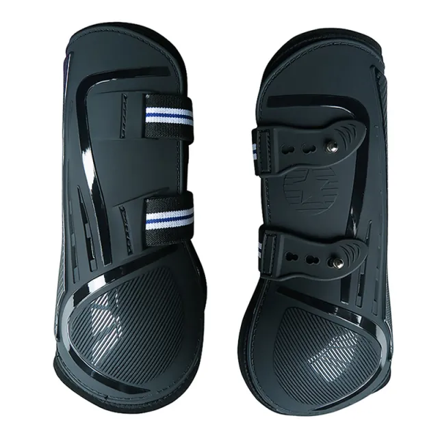No 9 Color Barrier Horse Special Leg Guard PU Hard Shell With Elastic Neoprene Air Hole Black Front Leg - Shop at LoveMi