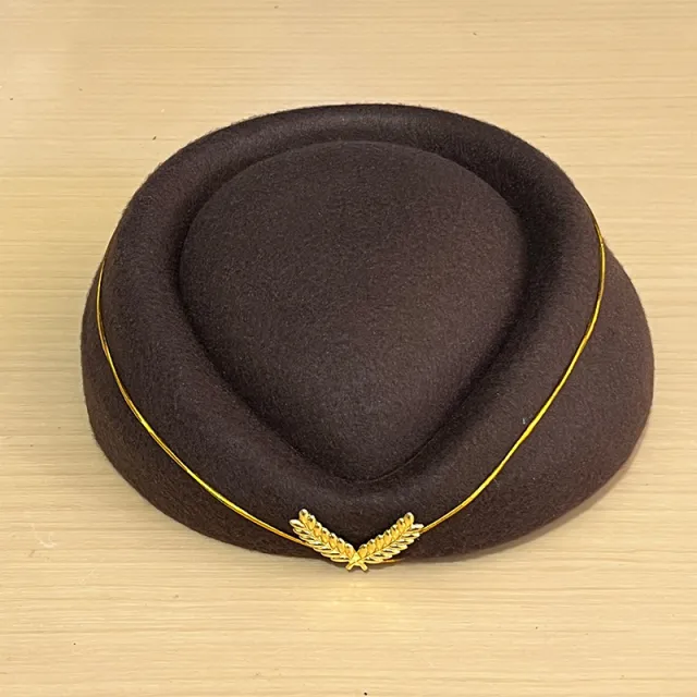 Simple And Versatile Flight Attendant Berry Hat Brown - Shop at LoveMi