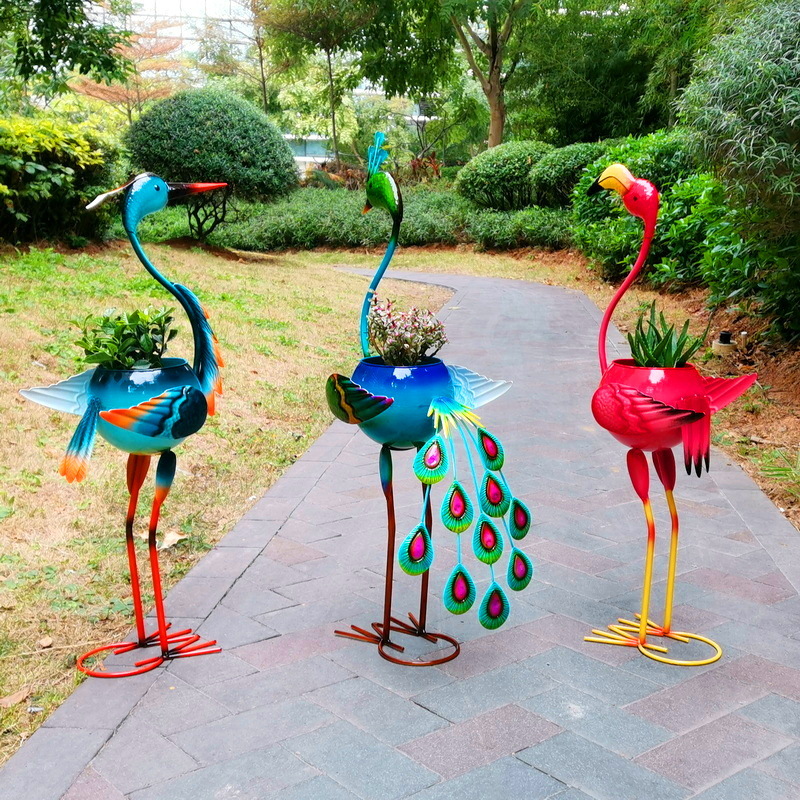 Peacock Crane And Flamingo Shaped Cute And Distinctive Flower Pots