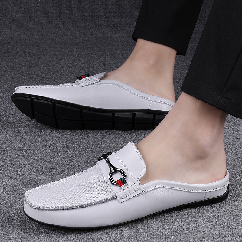 Title 12, Pantofole metà slip-on in pelle da uomo