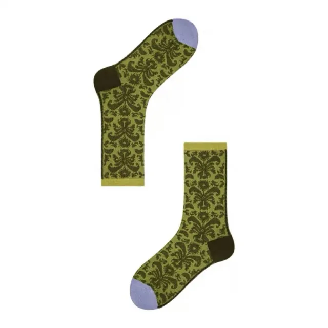Printed Roll Grass Pattern Mid calf Socks Green - Shop at LoveMi