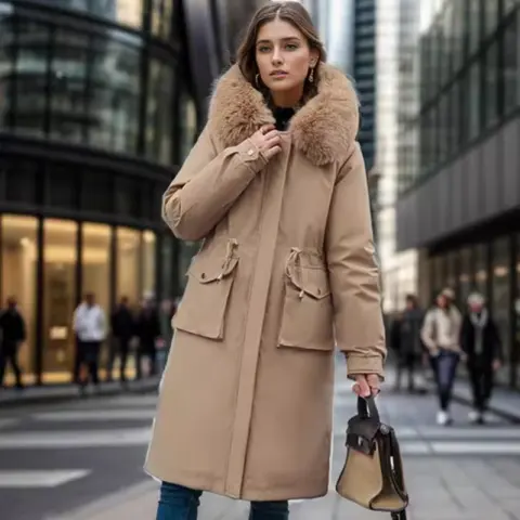 Parka Women's Overknee Long Cotton Coat Jacket Trench