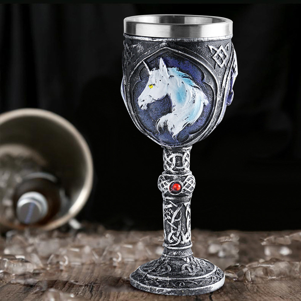 Skull Wine Glass Resin Skull