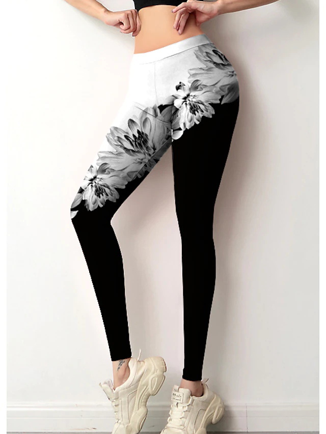 Title 8, Sport yoga broek met bloemenprint op de onderka...