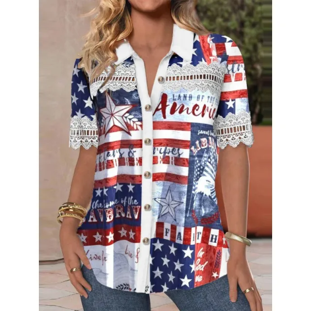 Women's Shirt Lapel 3d Digital Printing 3 Colors S - Shop at LoveMi