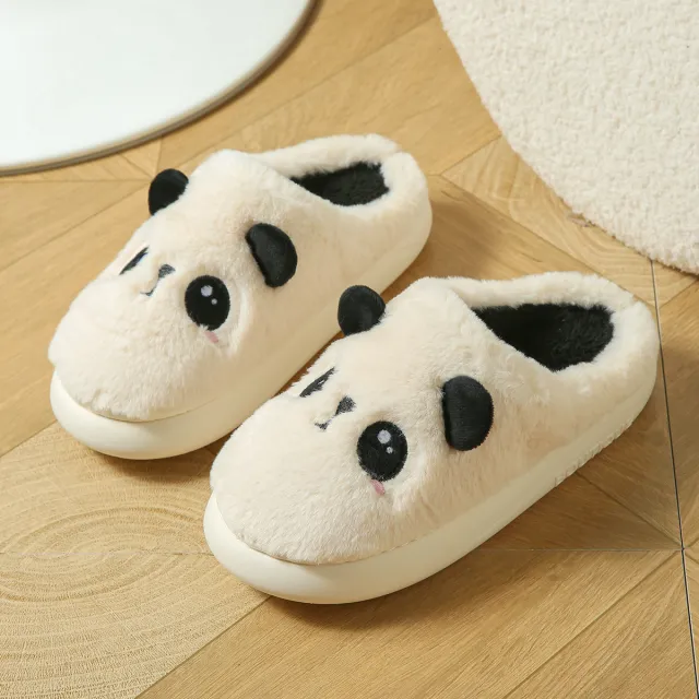 Cute Panda Cotton And Linen Soft Bottom Non slip Slippers Panda Cotton Slippers 36To37 - Shop at LoveMi