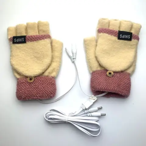 USB Electrically Heated Gloves Half Finger Indoor Outdoor