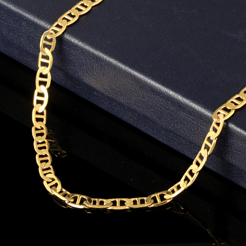 18K Gold Plated Necklace Men's