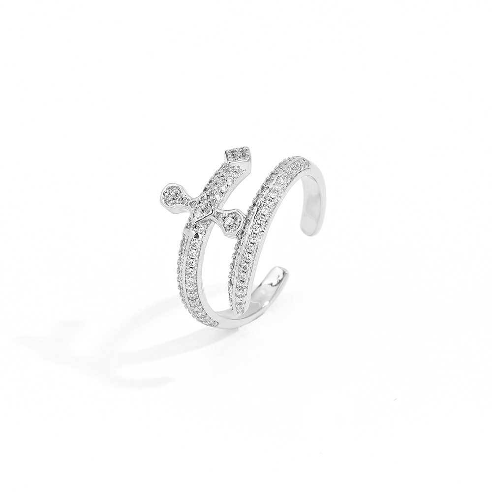 Copper Inlaid Zircon All-matching Fashion Brand Men's Hip Hop Ring