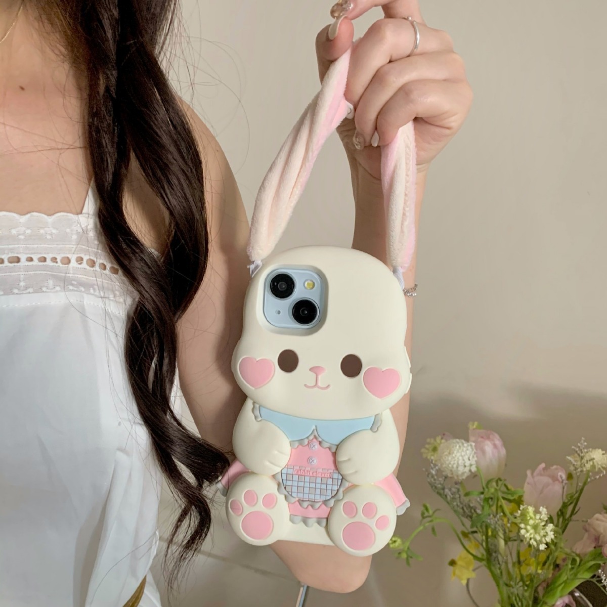 Plush Button Ear Cute Rabbit Phone Case Drop-resistant - Image 4