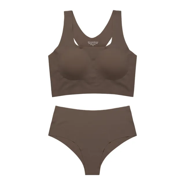 Women's Underwear Suit Plus Size Sports Without Steel Ring Push Up Removable Pad Gray - Shop at LoveMi