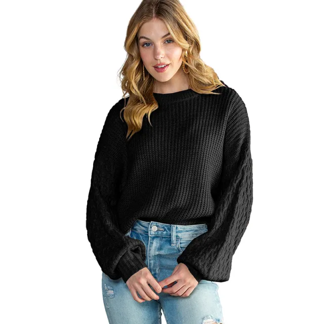 Pullover Acrylic Sweater Women's Casual Loose And Warm Drop Shoulder Lc2723882 P2 Xl - Shop at LoveMi