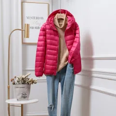 Lightweight Down Jacket Women's Plus-sized Plus Size Ultra-thin - Rose - View 1