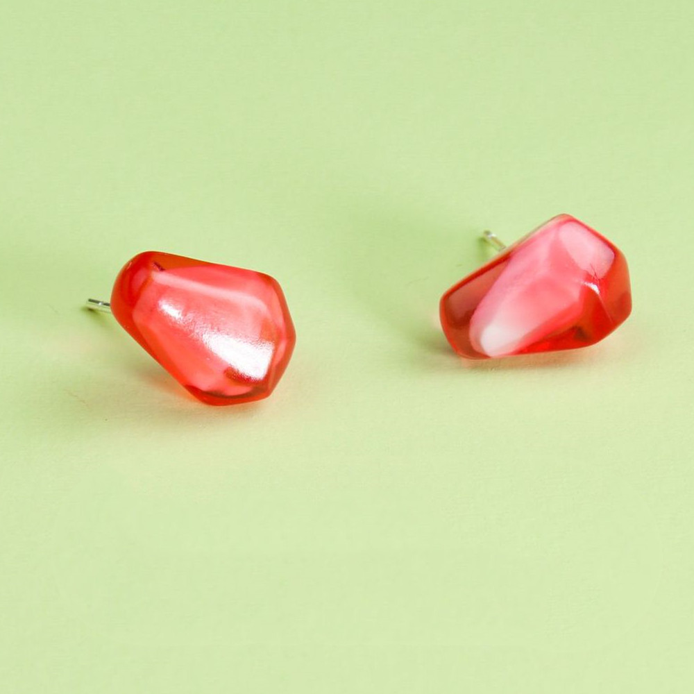 Cute Pomegranate Sterling Silver Needle Earrings