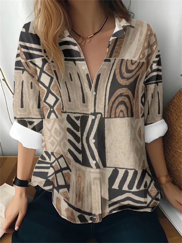 Women's 3D Printed Floral Pattern Long sleeved Shirt Wg18Jl20250707Y86 - Shop at LoveMi