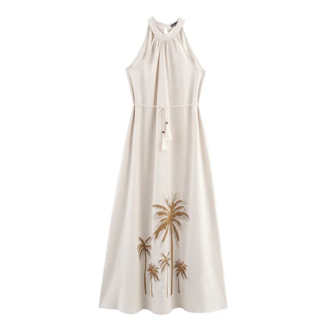 Women's Embroidered Halter Waist tight Dress - Shop at LoveMi