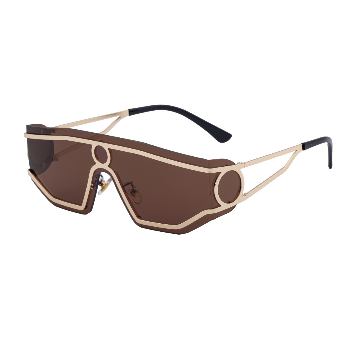 One Piece Mirror Sunglasses For Men Personalized Punk Style Sun Protection