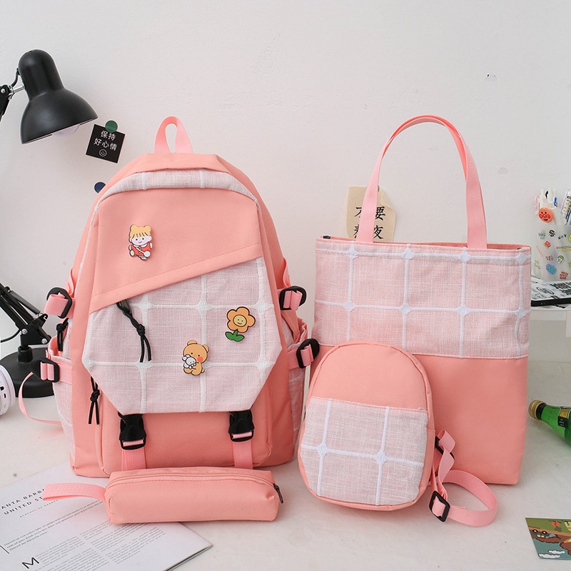 Women's Korean Style Plaid Backpack