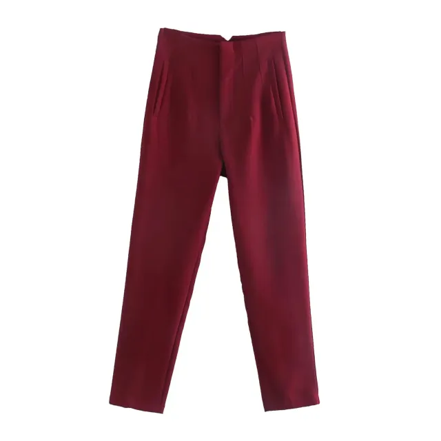 Women's Fashion Multi color Trousers Wine Red - Shop at LoveMi