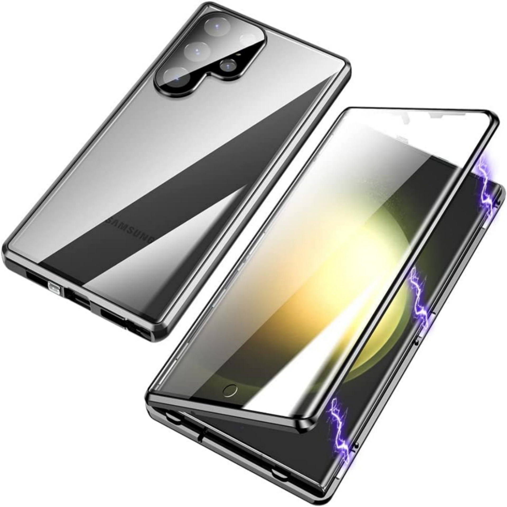 Magnetic King Phone Case Glossy Metal Magnetic HD Peep-proof Buckle Mirror Drop-resistant - Image 4