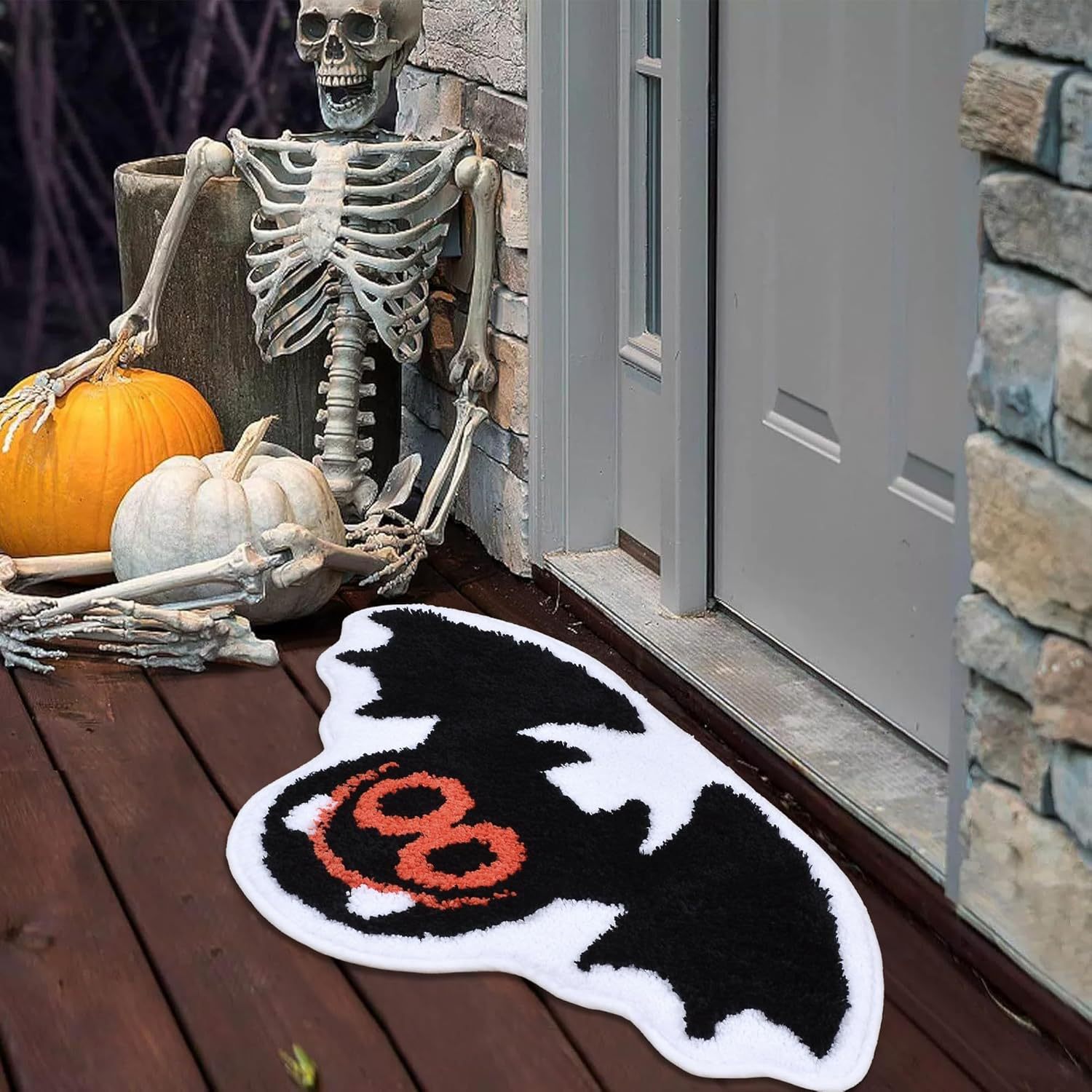 Halloween Doormat Faux Cashmere Foot Mat Water-absorbent