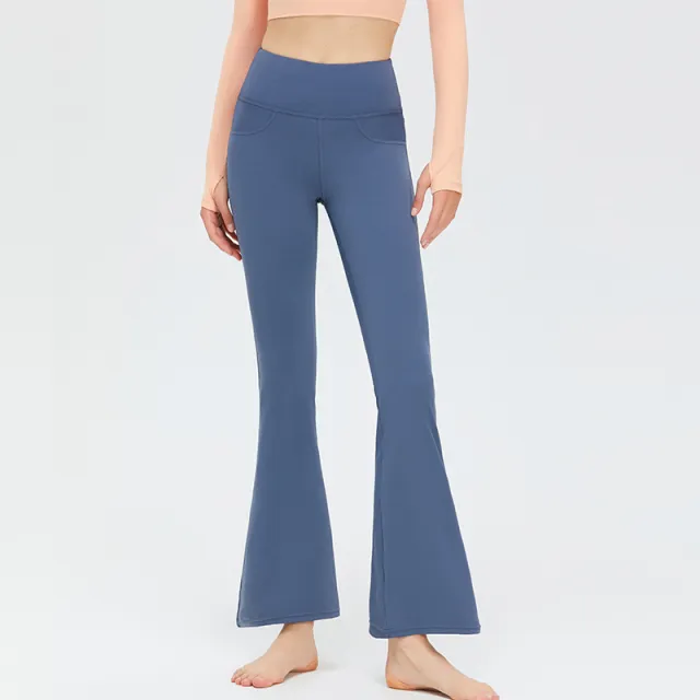 High Waist Peach Pants Yoga Clothes Sports Hip Lifting Slightly Fitness Yoga Pants Denim Blue - Shop at LoveMi