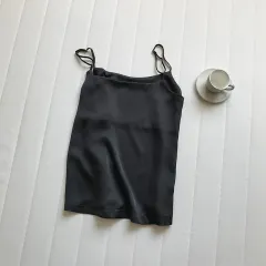 Summer New Inner Wear Single Wear Textured Satin Spaghetti Strap Small Sling Vest For Women - Black - View 1
