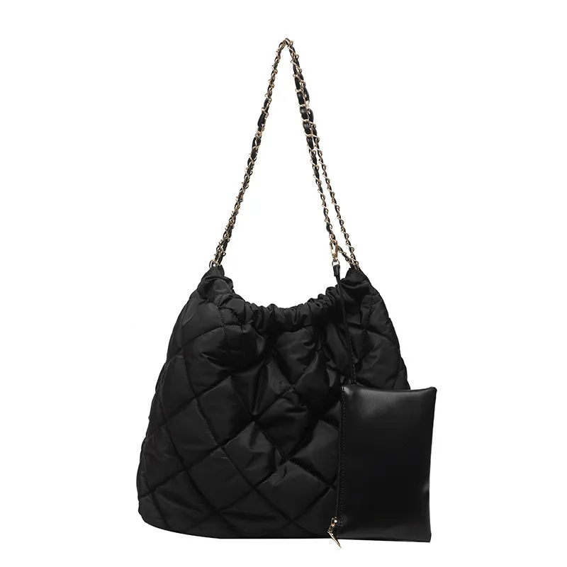 Rhombus Large Capacity Totes Fashion Women - Black