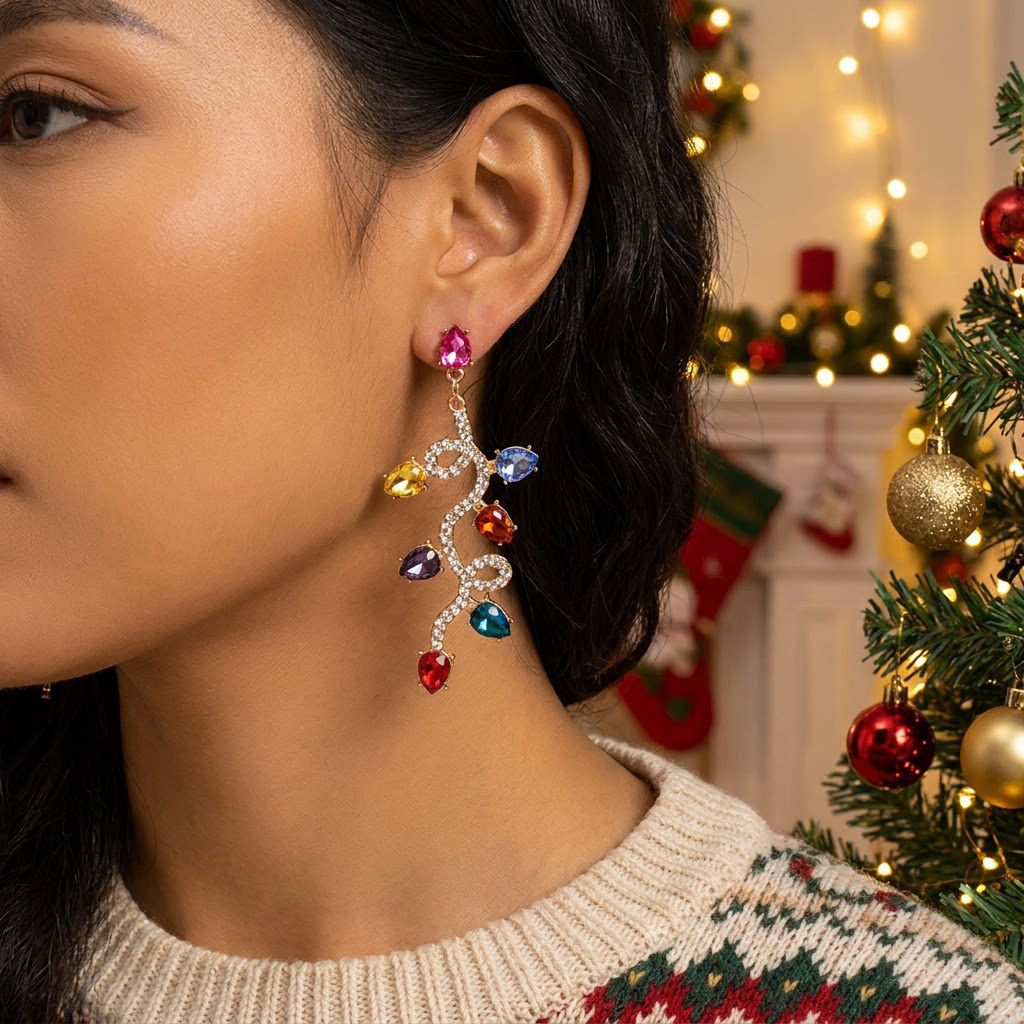 Christmas New Crystal Diamond Earrings