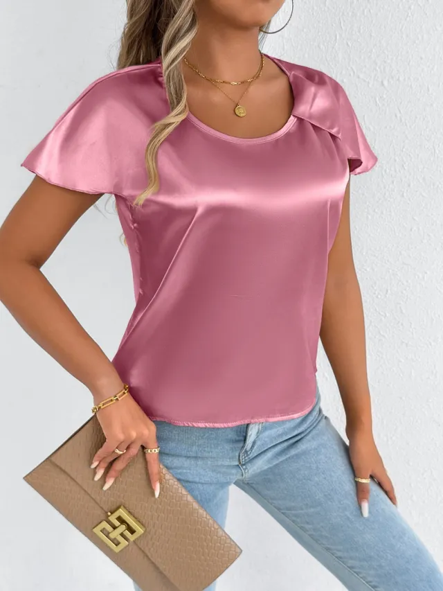 Summer T shirt Short Sleeve High end Pink - Shop at LoveMi
