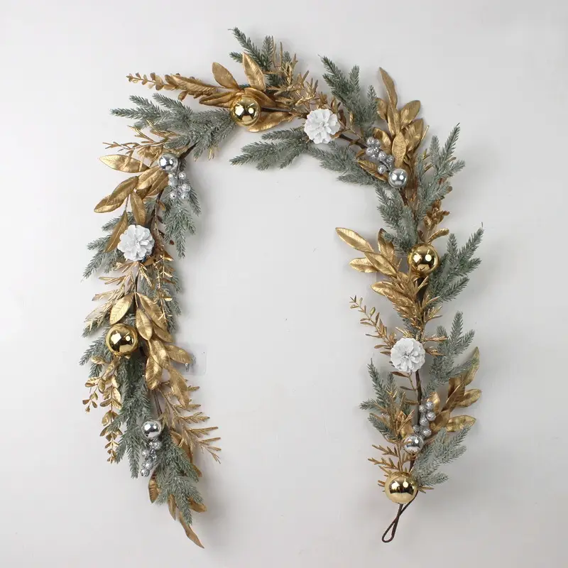 Golden Christmas Plastic Wire Garland Rattan Decorations