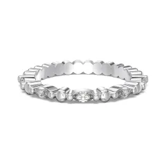 Design Niche All-match Rhombus Ring - Platinum - View 1