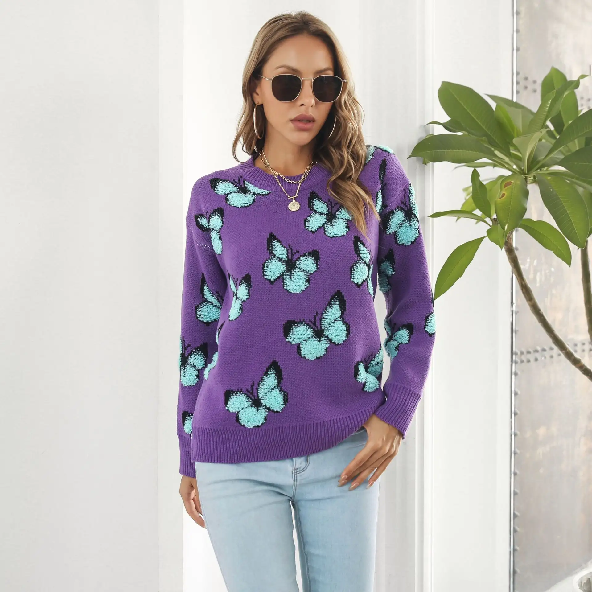 Y2K 3D Butterfly Sweater For Women