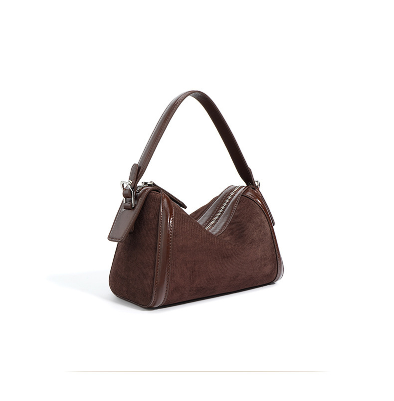 Cowhide bag stitched detail