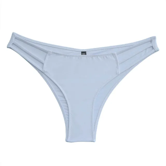 Bikini Pants Front Three Belts Back Mid length White - Shop at LoveMi