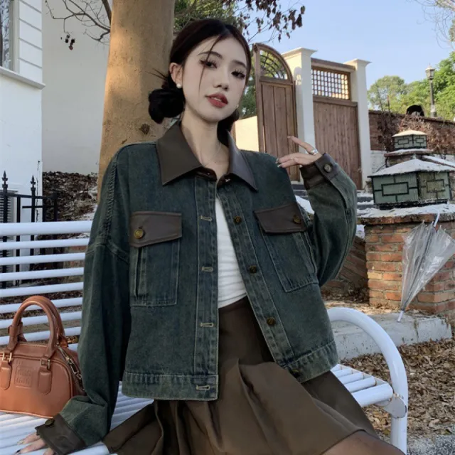 American Stitching Denim Women's Retro Loose Short Design Jacket - Shop at LoveMi