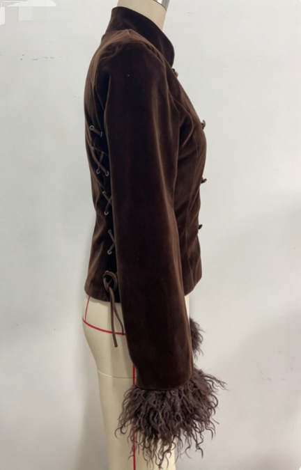 Women's dark brown jacket product image 2